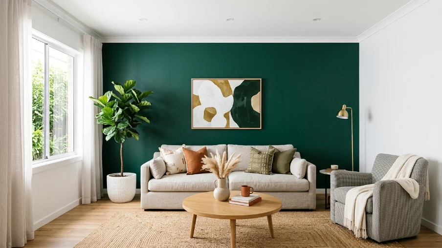 Accent Wall With a Bolder Complementary Shade