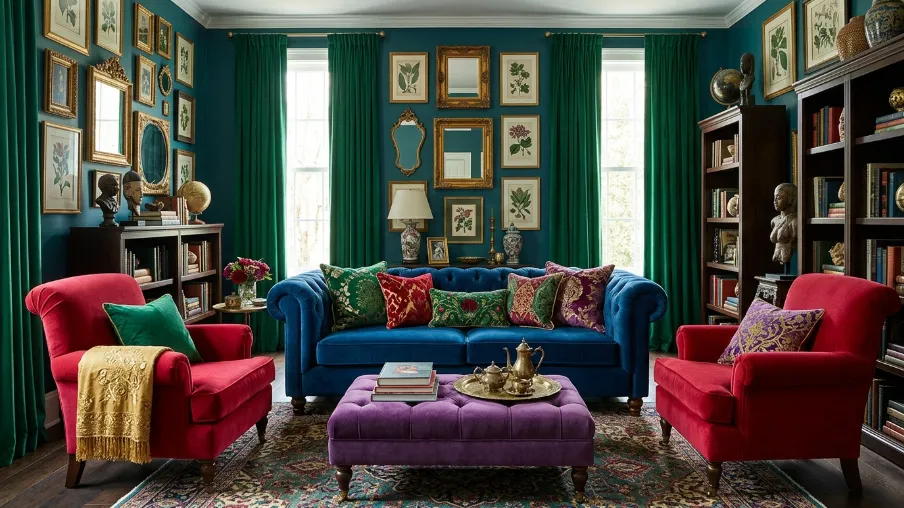 Use Velvet and Jewel Tones Generously