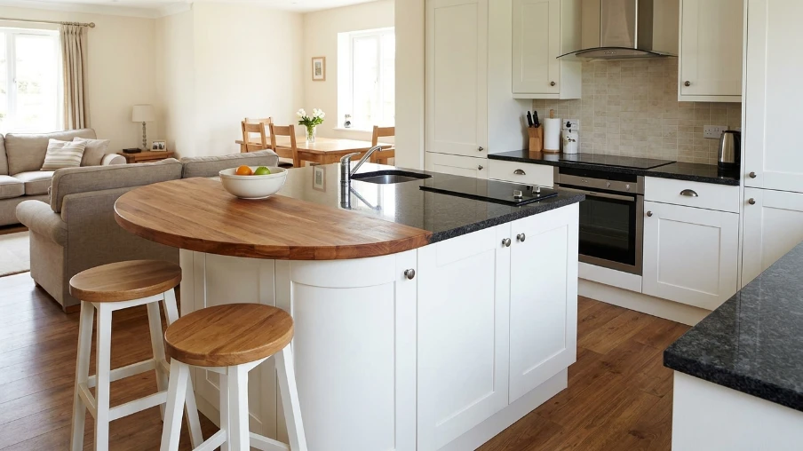 Small Curved Kitchen Island