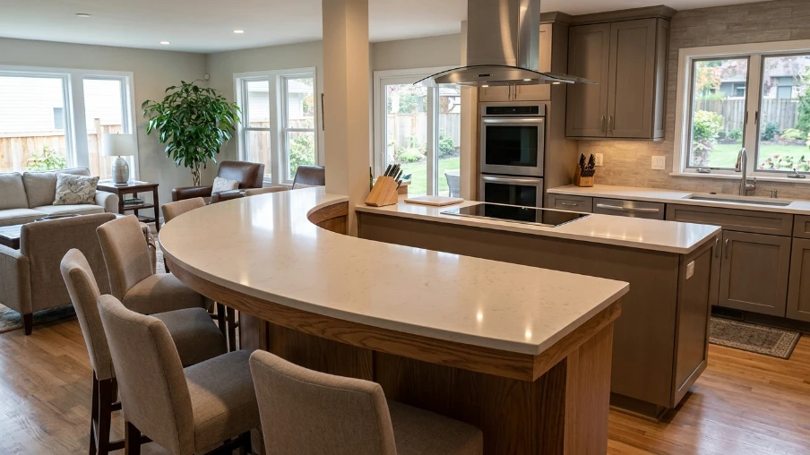 Curved Breakfast Bar Island