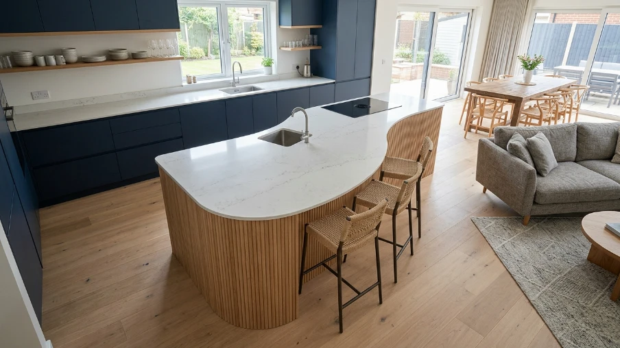 Curved Island with Curved Seating