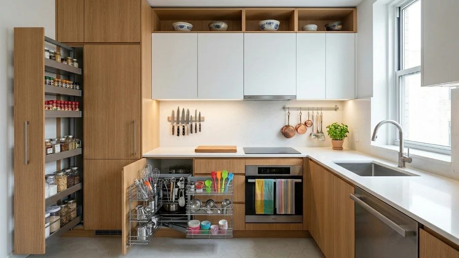 Small Kitchen Design with Smart Storage