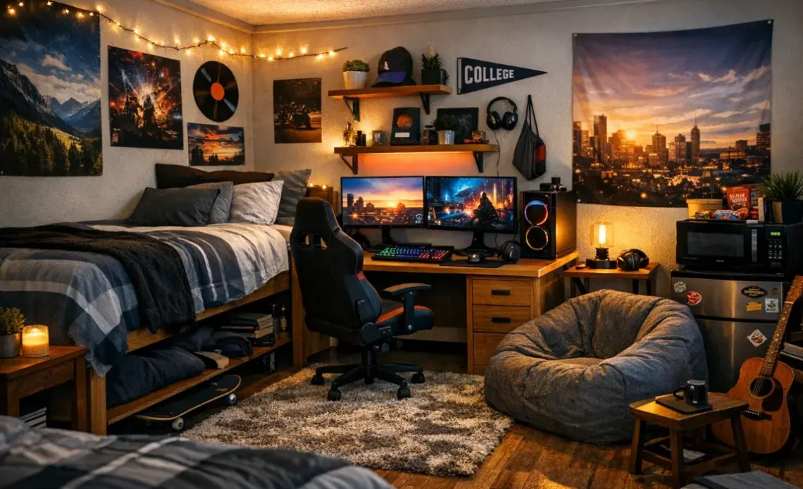15 Stylish Ideas for Dorm Room Ideas for Guys Setup Design