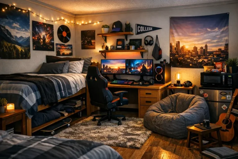 15 Stylish Ideas for Dorm Room Ideas for Guys Setup Design