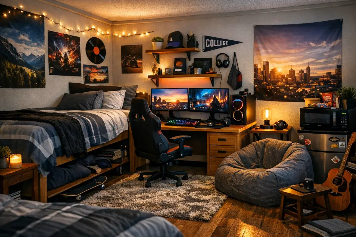 15 Stylish Ideas for Dorm Room Ideas for Guys Setup Design