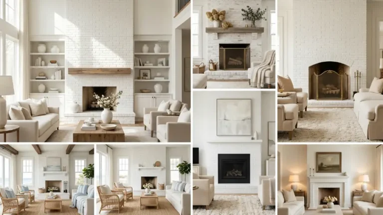 15 Chic White Brick Fireplace Ideas for Modern Living Rooms