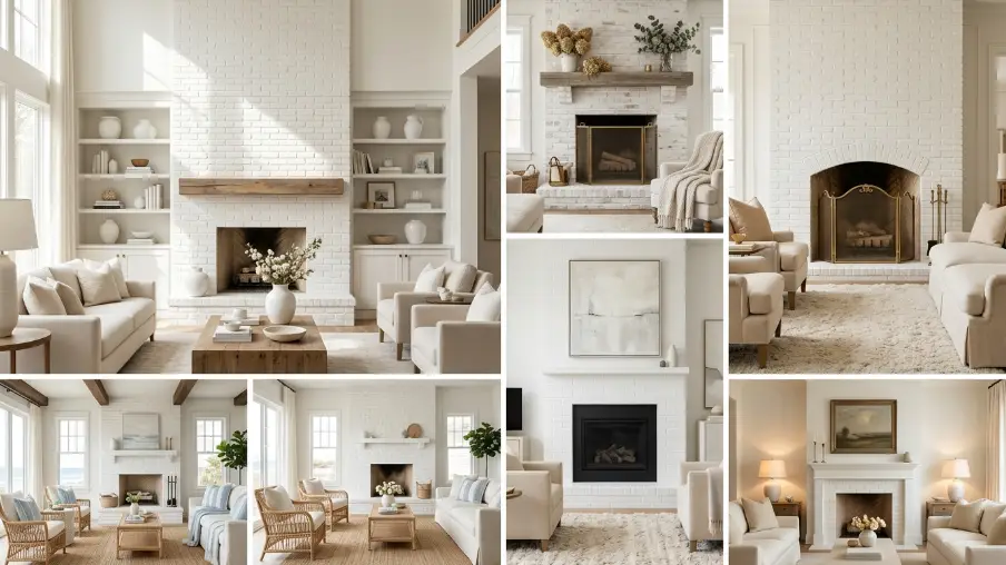 15 Chic White Brick Fireplace Ideas for Modern Living Rooms
