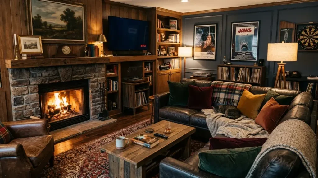 Cozy Man Cave Setup for Year-Round Comfort