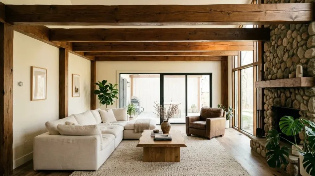 Use Exposed Wooden Beams as a Statement