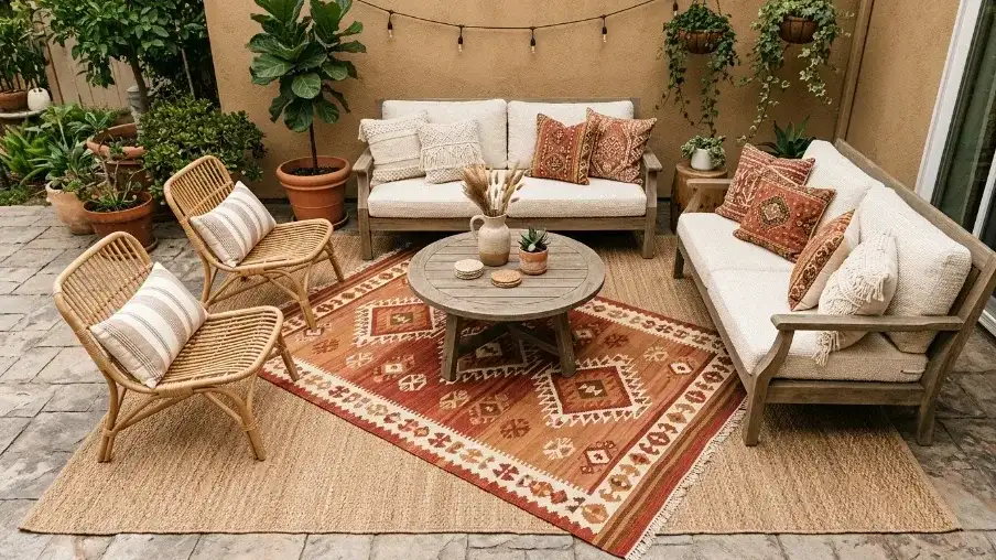  Layered Outdoor Rugs