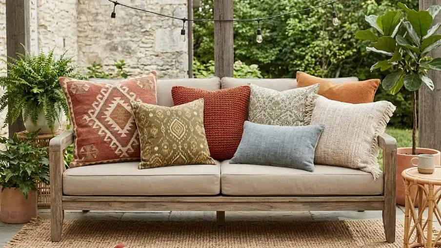 Throw Pillows in Warm Earthy Tones