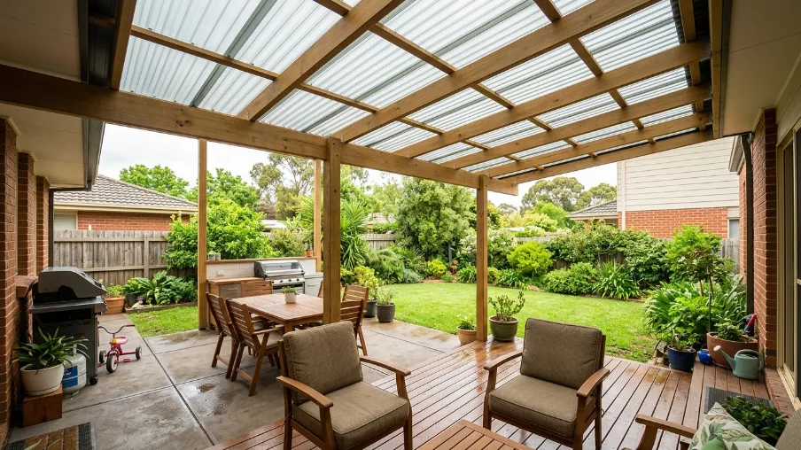 Covered Patio with Polycarbonate Roof