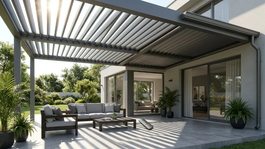Covered Patio with Louvered Roof