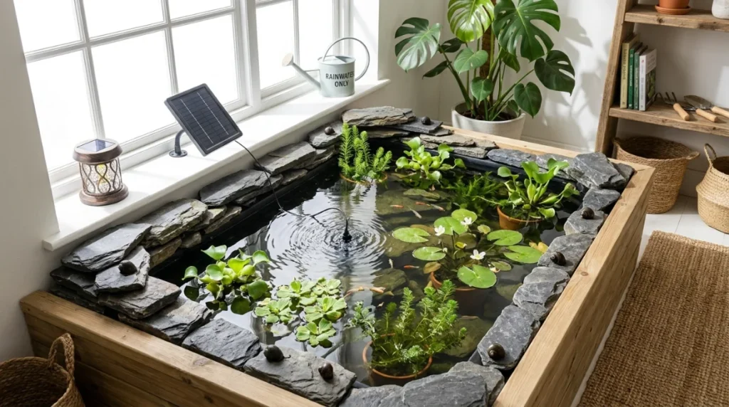 DIY Indoor Pond with Preformed Liner