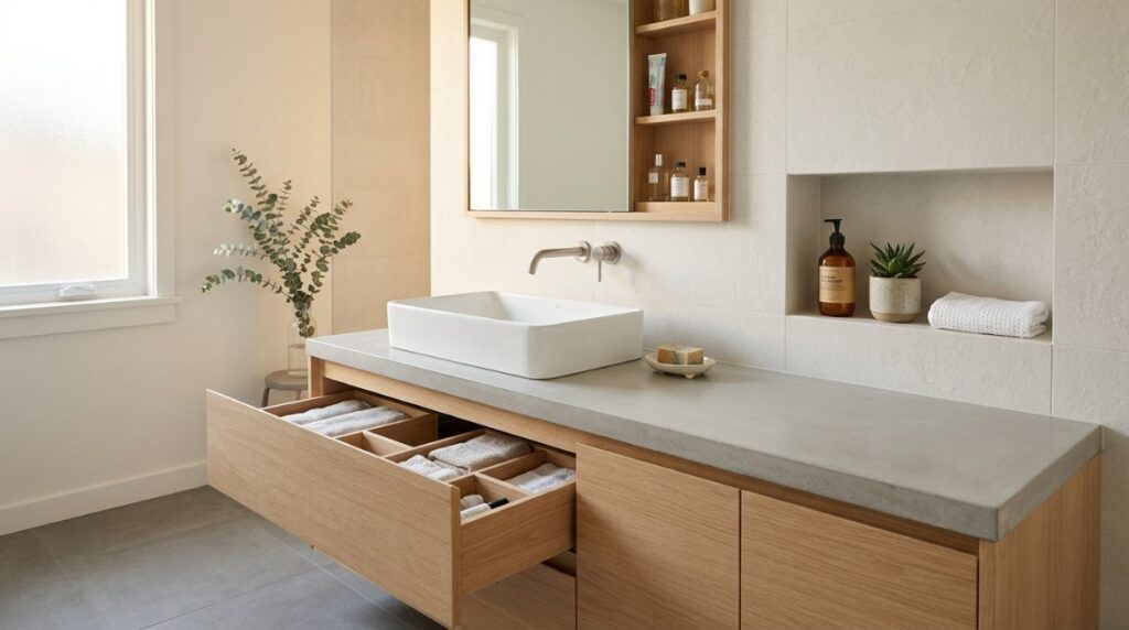 Use Recessed Storage to Eliminate Clutter