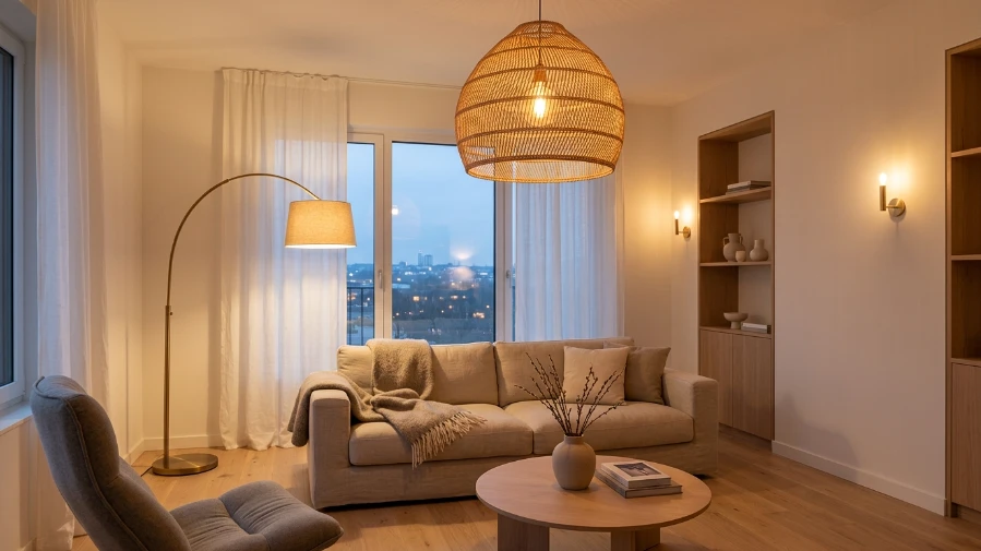  The Minimalist Living Room with Statement Lighting
