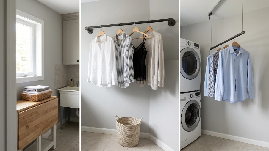 Laundry Room with Hanging Rail