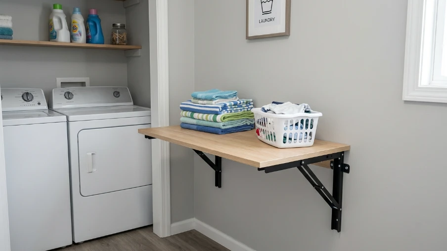 Laundry Room with Folding Table Extension