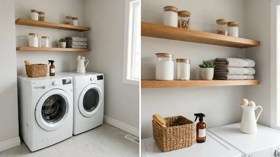 Open Shelving with Styled Storage