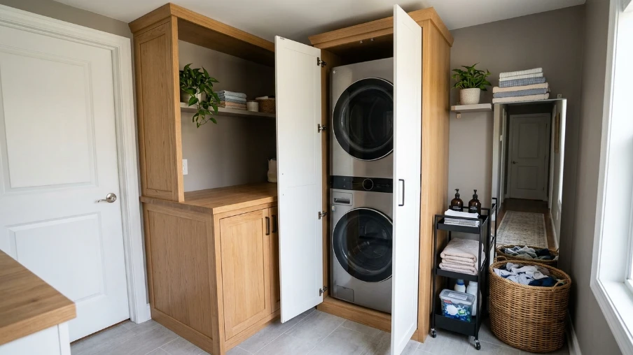 Stacked Washer and Dryer Configuration