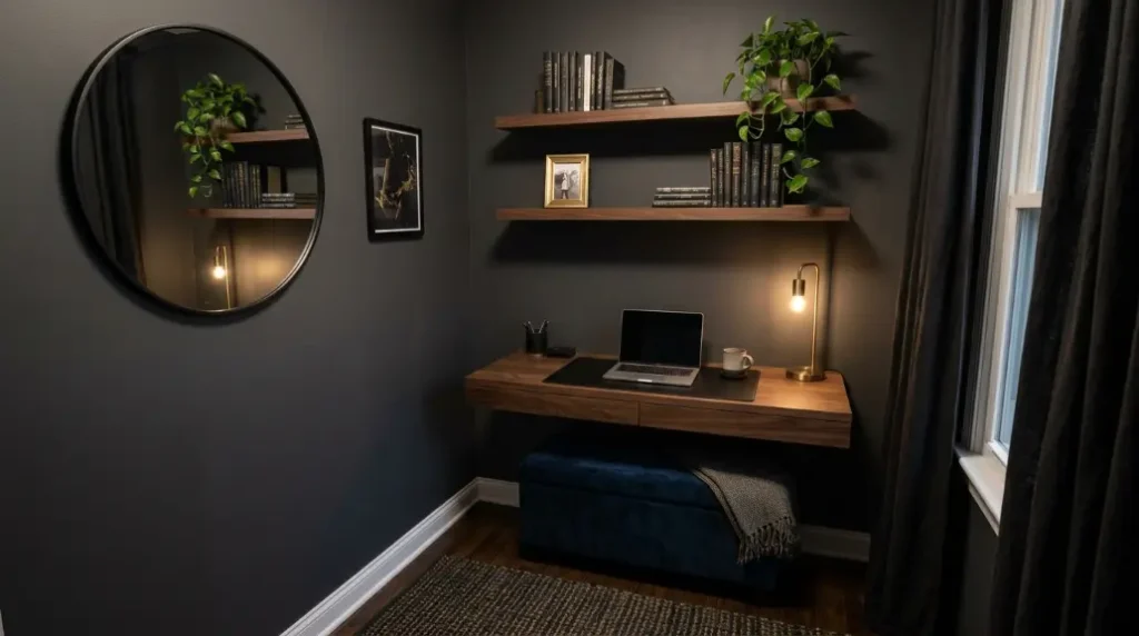 Design a Small Moody Home Office With Smart Choices