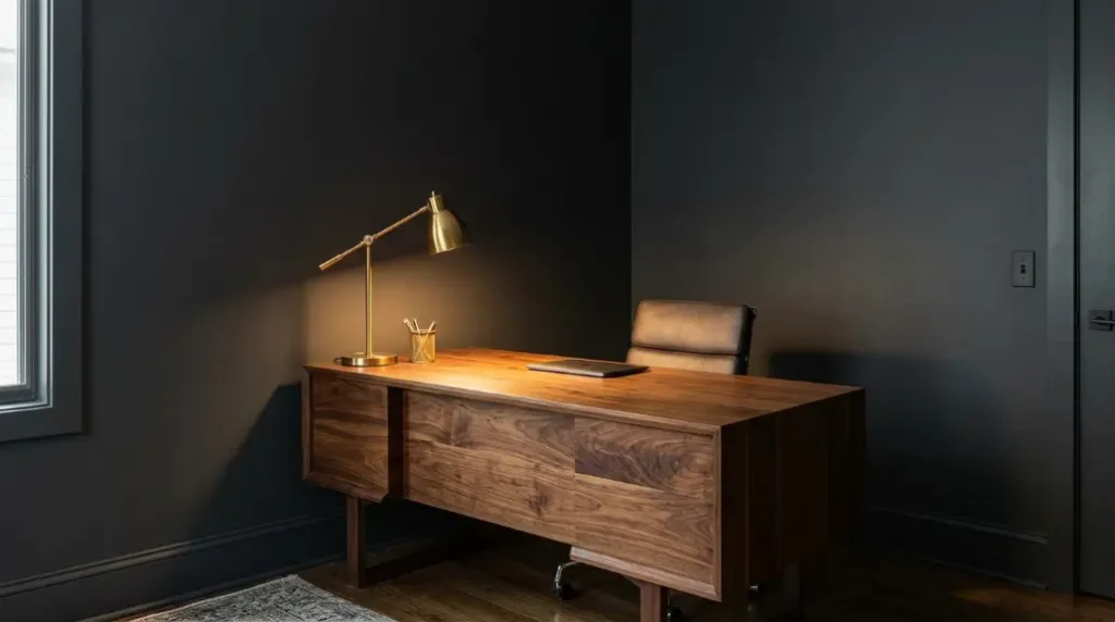 Use Warm Wood Tones to Balance the Darkness