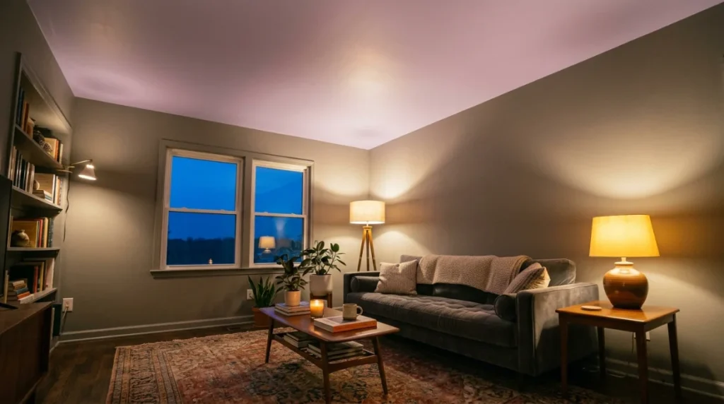 Gray and Purple Room with Botanical or Floral Touches