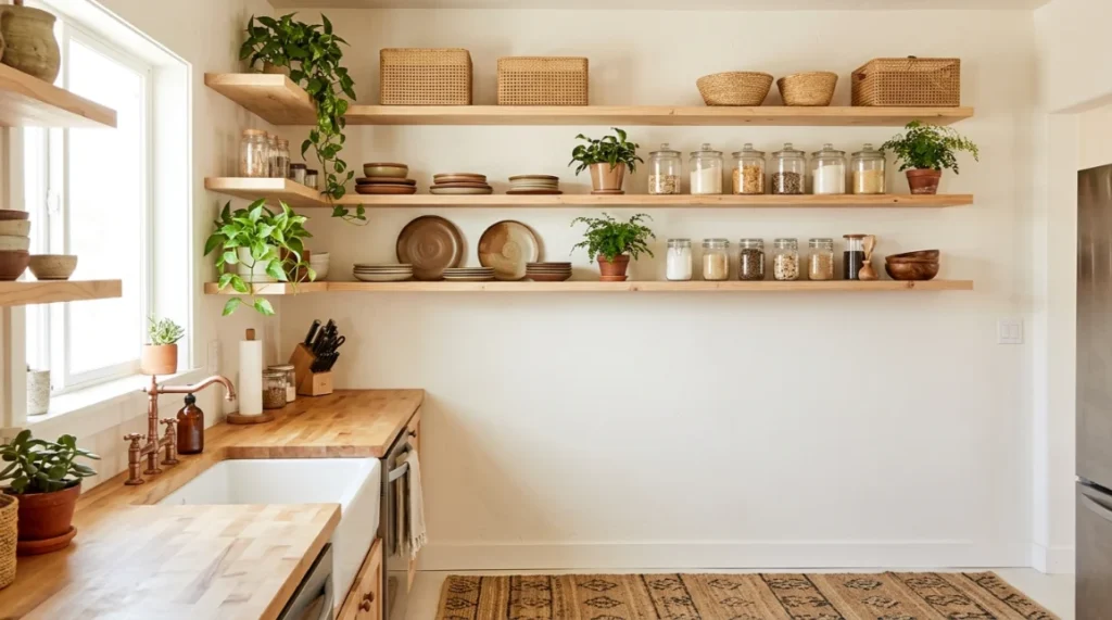 Add Open Shelving for a Relaxed Look