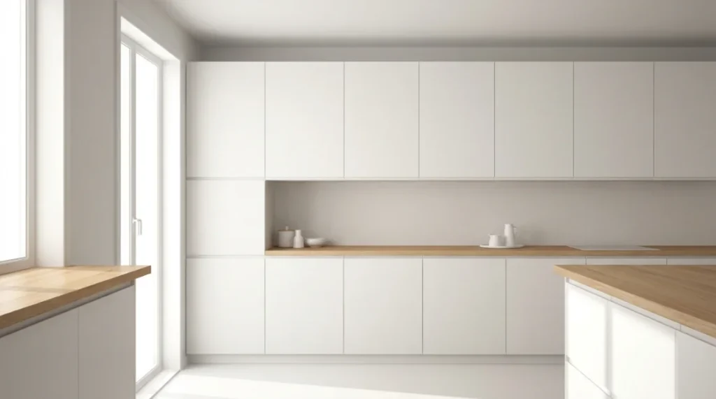 Use Flat-Panel or Handleless Cabinets