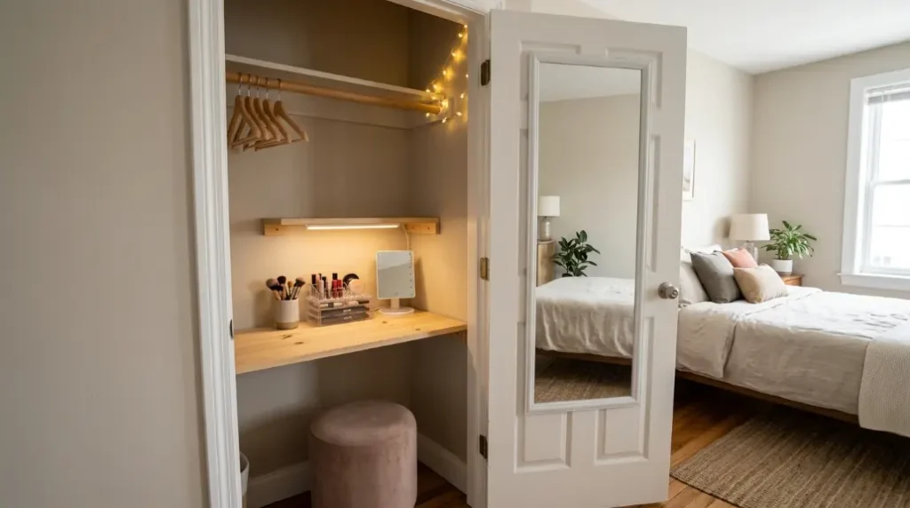 Vanity Table with Built-In Lighting