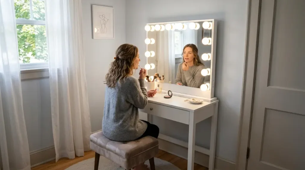 Mirrored Vanity for a Spacious Feel