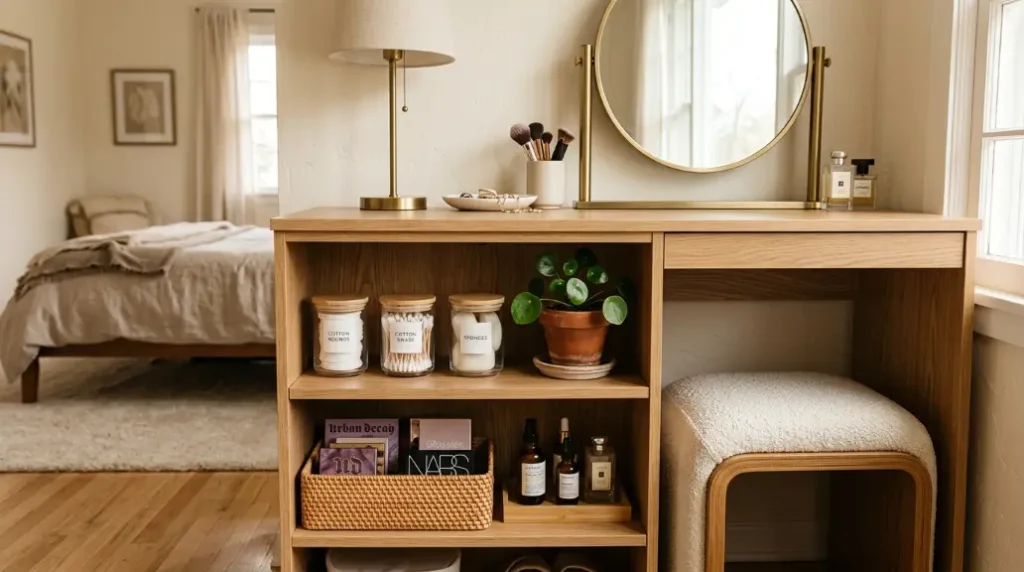 Vanity Nook with Curtain Divider