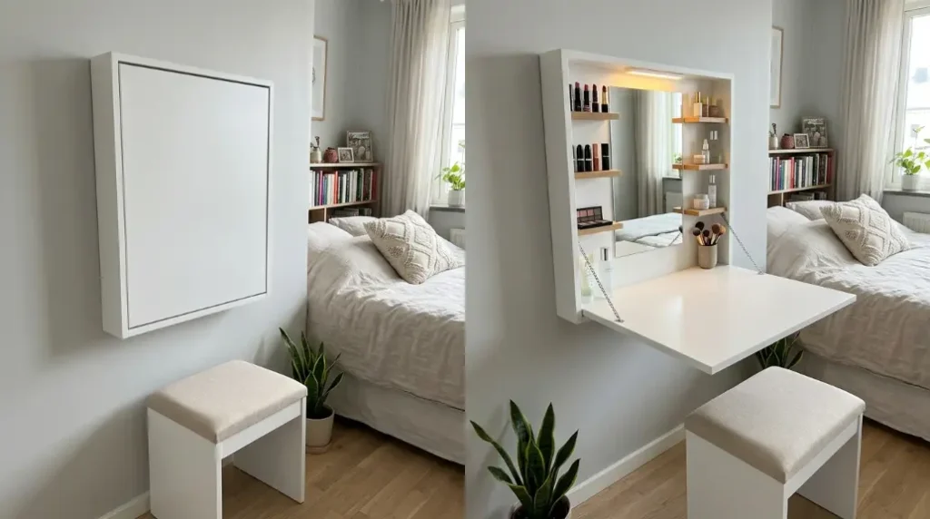 Floating Vanity Desk for Floor Space