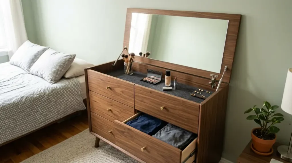 Aesthetic Vanity Corner with Pegboard
