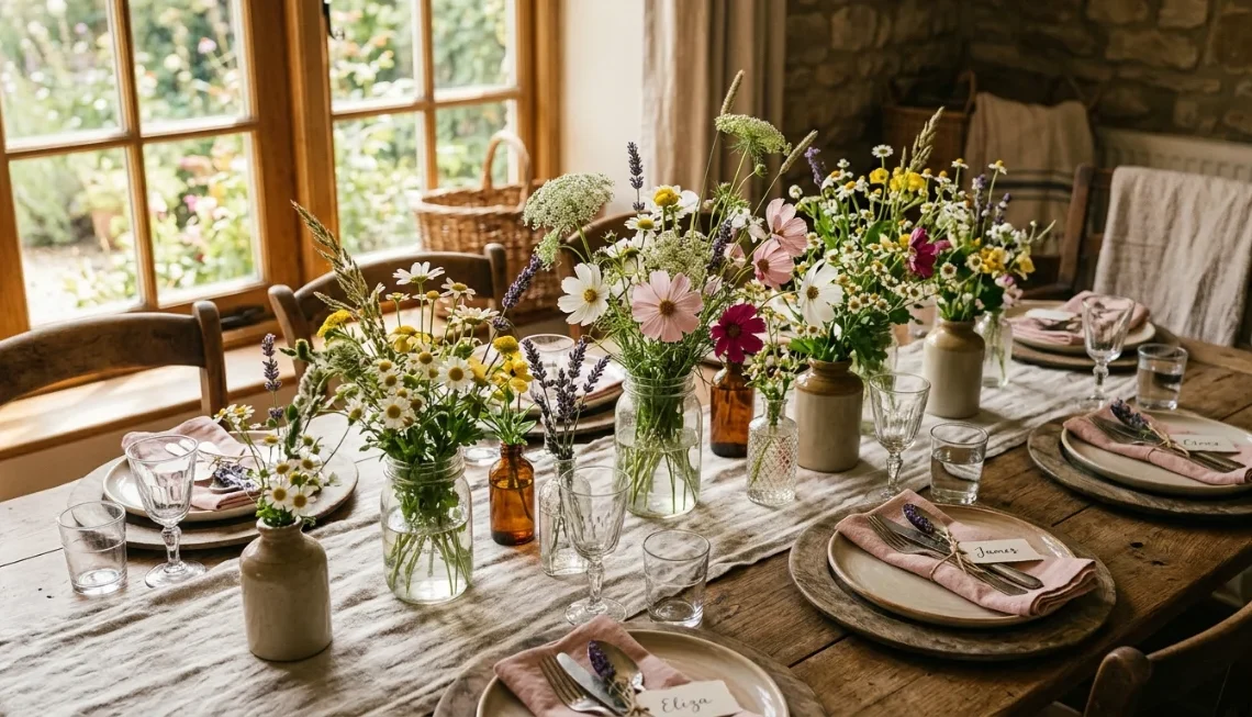 18 Wildflower Tablescape Ideas for Elegant Table Settings