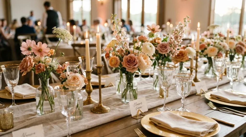 Minimalist Wildflower Table Setting