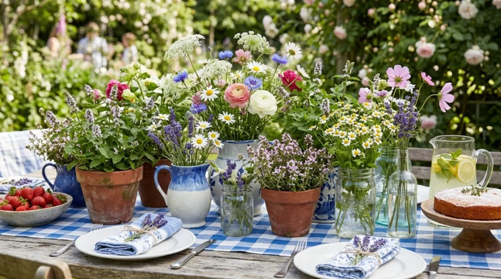 Farmhouse Wildflower Tablescape with Textured Layers