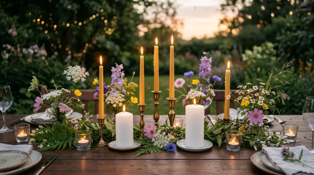 Wildflower and Candle Combination