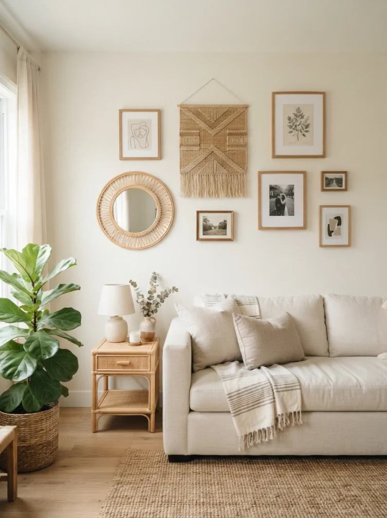 Personalized Gallery Wall With Natural Frames