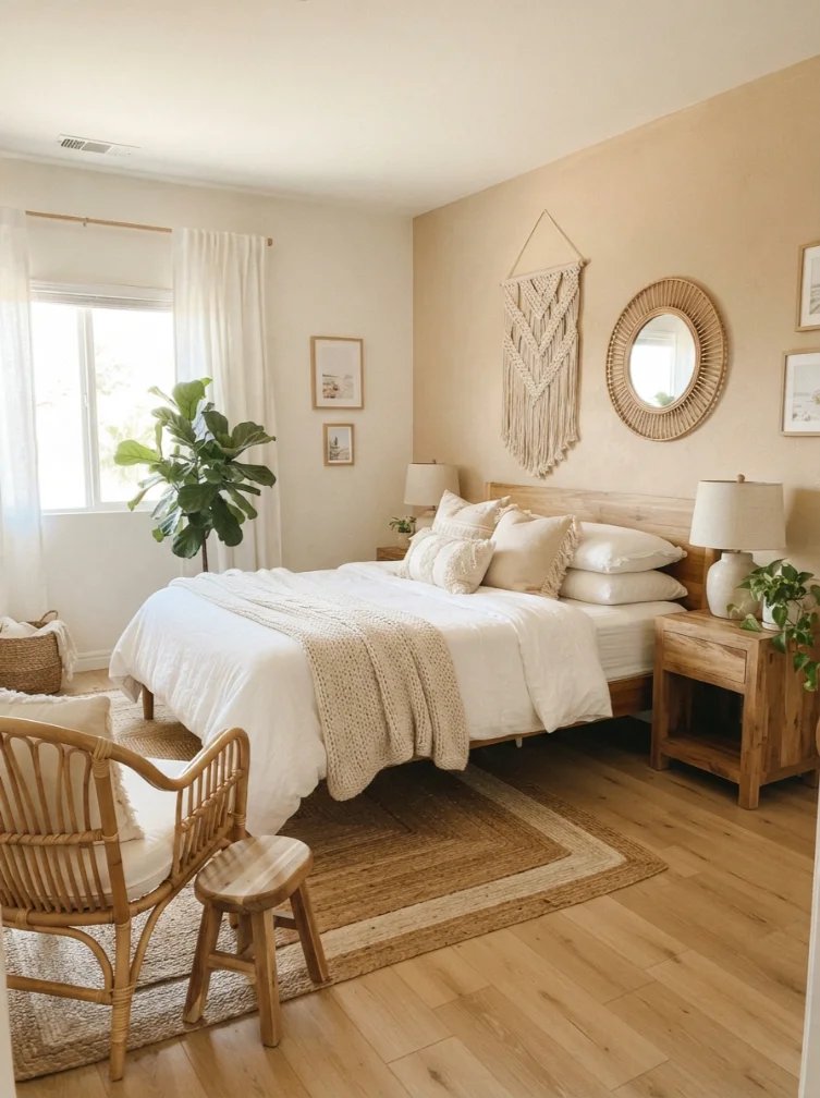 Warm Sand and White bedroom ideas