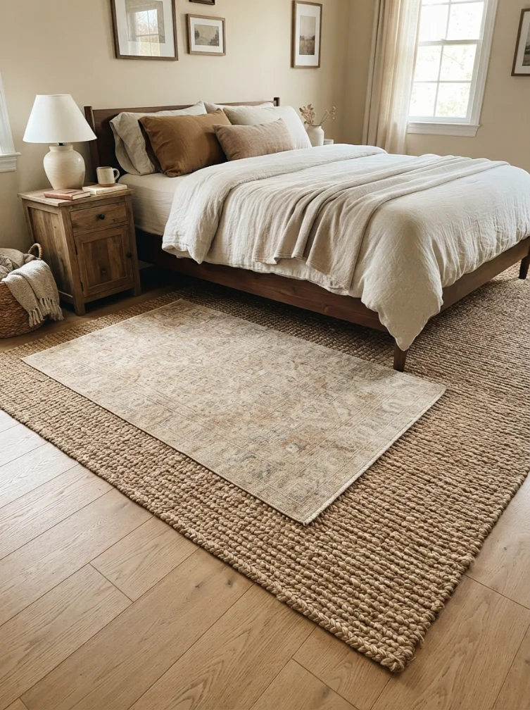 Layered Jute and Wool Rugs