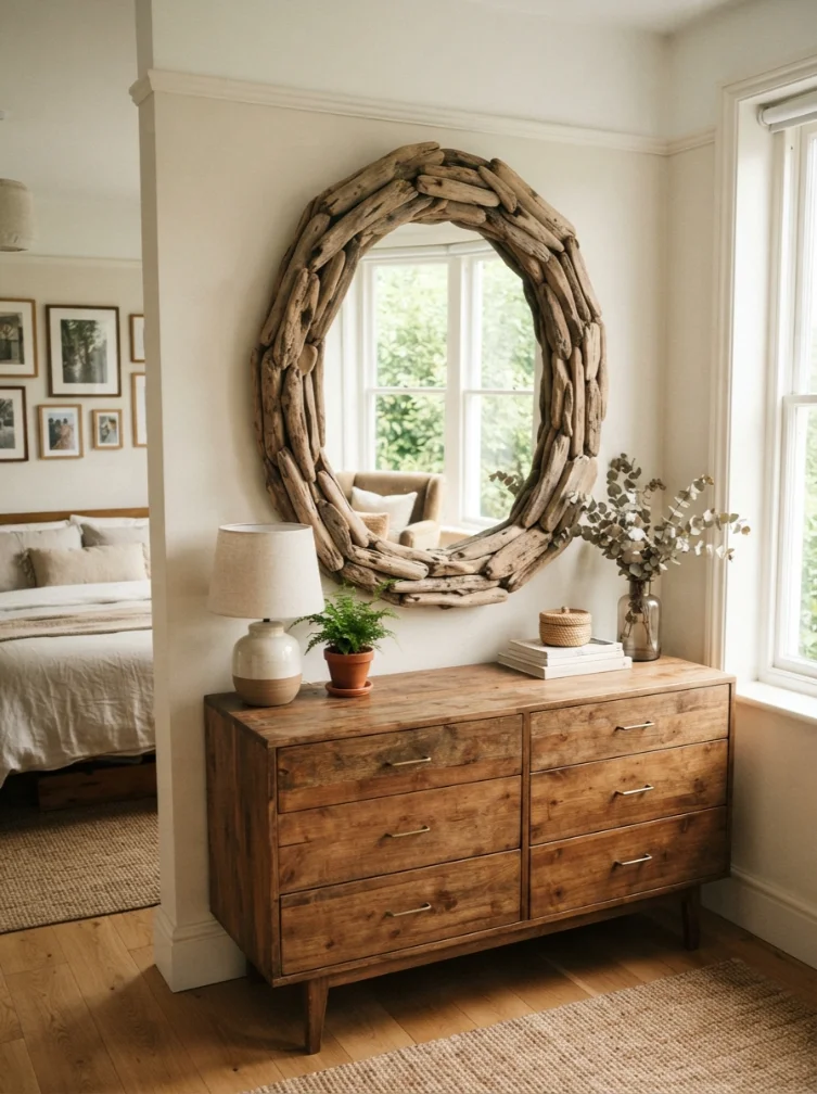 Driftwood Mirror as a Focal Point