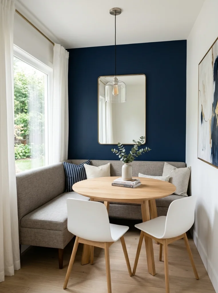 Modern Dining Nook With Bold Color