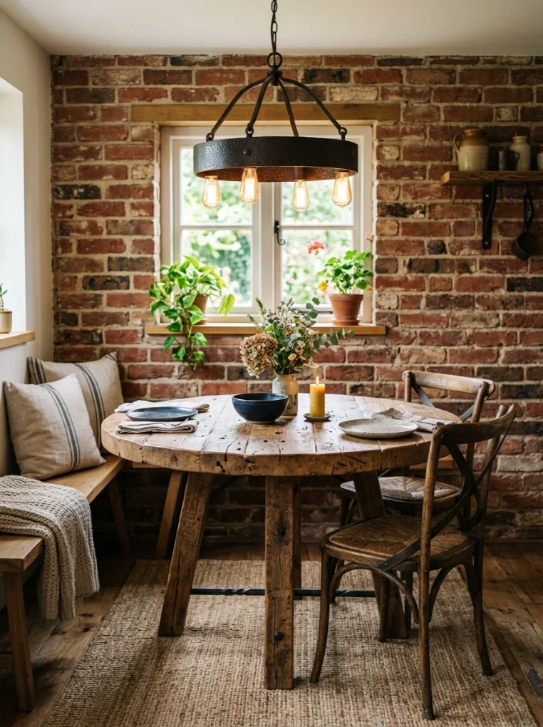 Rustic Dining Nook With Reclaimed Wood