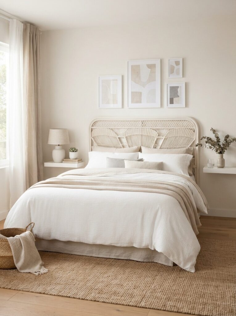 Neutral Palette Around Bed Ideas