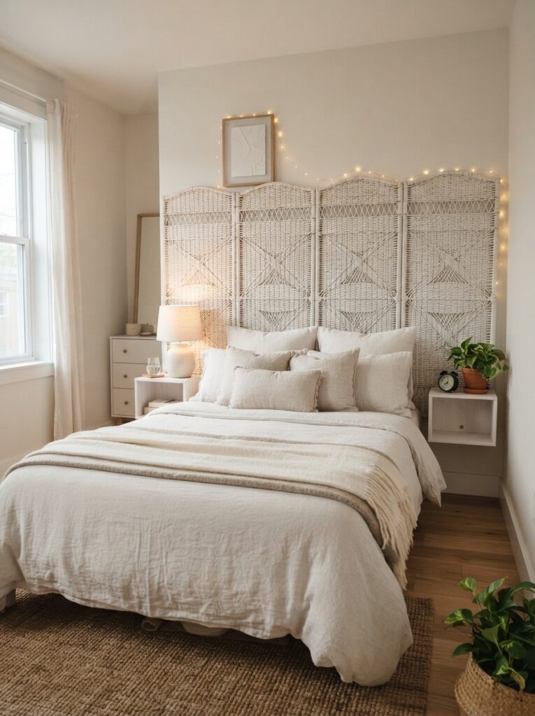 Wide Headboard as an Accent Wall Substitute Ideas