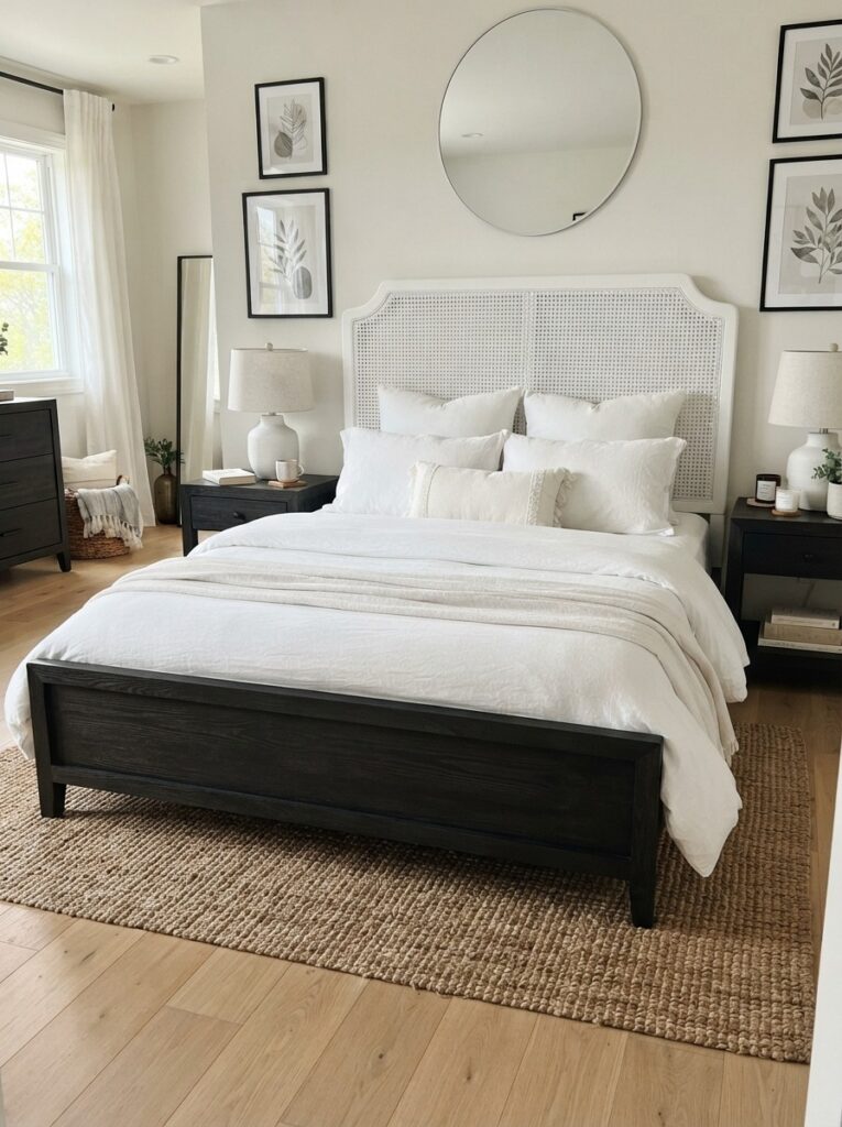 Mix Rattan and Dark Wood for a Modern Look