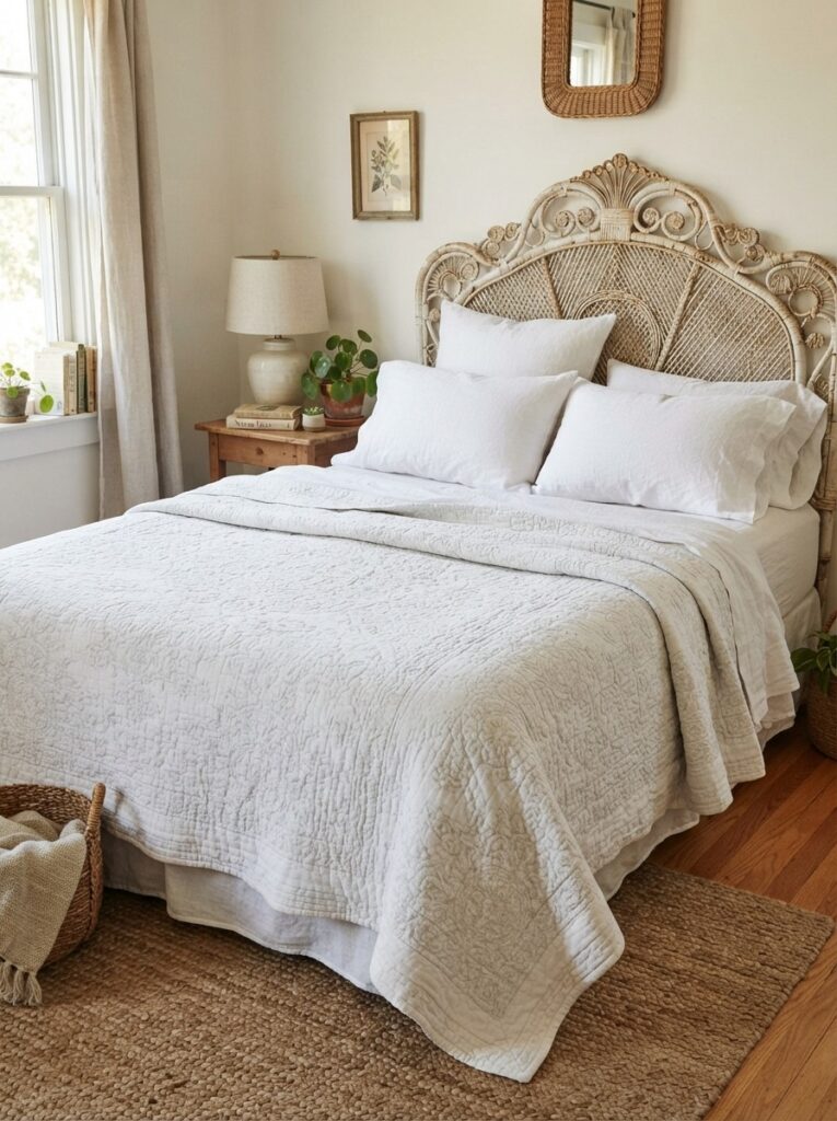 Handmade Quilt Over the Bed Headboard Ideas