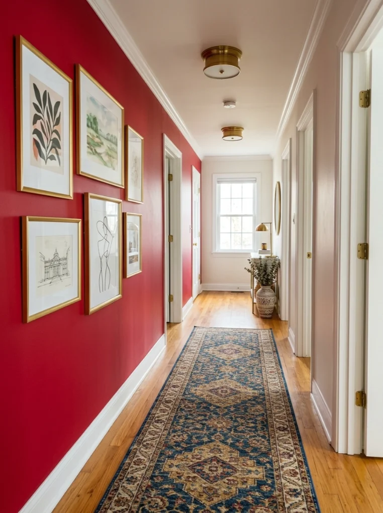 Cherry Red Color in a Hallway