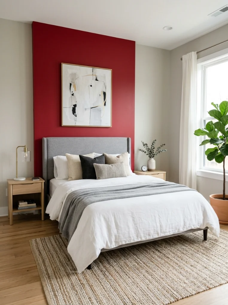 Start With a Cherry Red Accent Wall